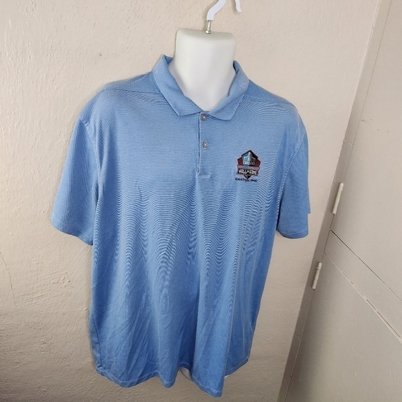 Vintage Nike Dri Fit Pro Football Hall Of Fame Men Polo Shirt Size XL Blue - Picture 7 of 7